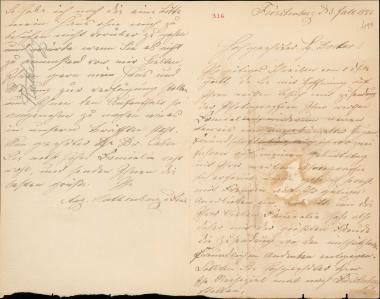 Letter sent by Ruthenberg, August and Ruthenberg, Berthe to Schliemann, Heinrich, 1883
