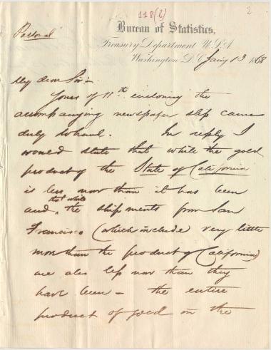 Letter sent by Delmar, Alex to Schliemann, Heinrich, 1868