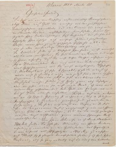 Letter sent by Bahlmann, J. H. to Schliemann, Heinrich, 1854