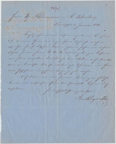 Letter sent by Segall, A. C. & Sons to Schliemann, Heinrich, 1856