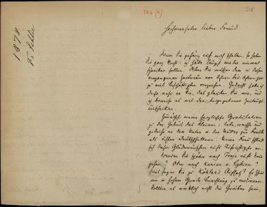 Letter sent by Schlie, Friedrich to Schliemann, Heinrich, 1878