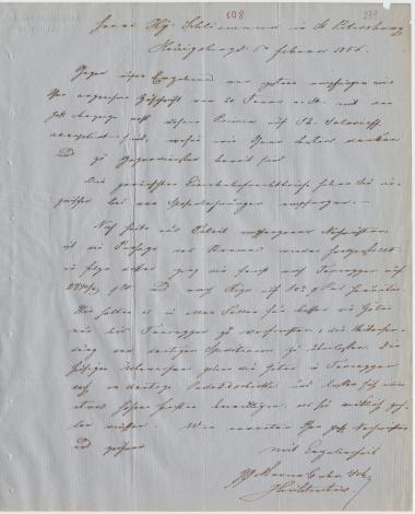 Letter sent by Cohn, Marcus & Son to Schliemann, Heinrich, 1856