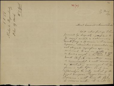 Letter sent by Bogouschevsky, Nicolas de to Schliemann, Heinrich, 1876