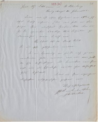 Letter sent by Cohn, Marcus & Son to Schliemann, Heinrich, 1855