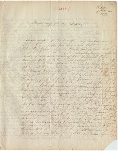 Letter sent by Kühse, W. to Schliemann, Heinrich, 1856