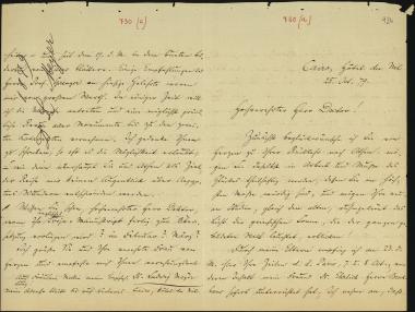 Letter sent by Meyer, Ludwig to Schliemann, Heinrich, 1879