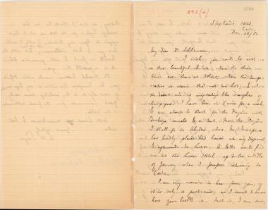 Letter sent by Sayce, Archibald Henry to Schliemann, Heinrich, 1883