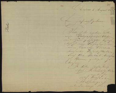 Letter sent by Kohn, S. to Schliemann, Heinrich, 1881