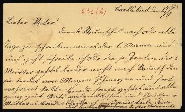 Letter sent by Σλήμαν, Ανδρομάχη to Schliemann, Heinrich, 1883