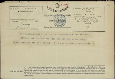 Letter sent by Αριστάρχης, Σταυράκης  to Schliemann, Heinrich, 1876