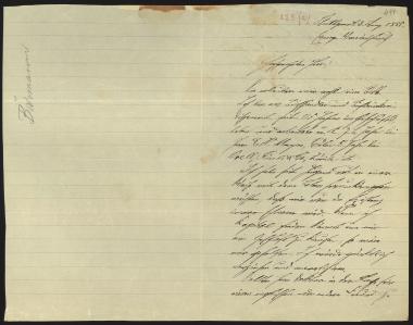 Letter sent by Barmann, C. to Schliemann, Heinrich, 1885
