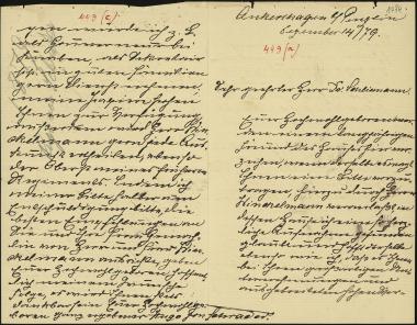 Letter sent by Schrader, Hugo to Schliemann, Heinrich, 1879