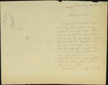 Letter sent by Schels, August to Schliemann, Heinrich, 1880