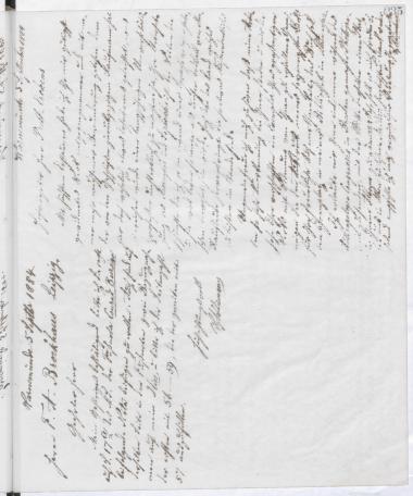 Copy of letter by Schliemann, Heinrich to Prell-Erckens, E. 1884