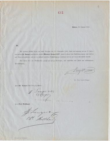 Letter sent by Langer, H. & Co. to Schliemann, Heinrich, 1855