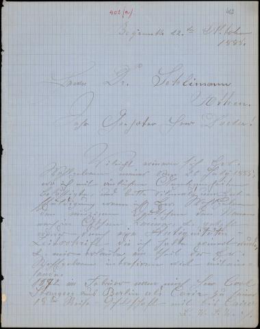 Letter sent by Althaus, Karl to Schliemann, Heinrich, 1888