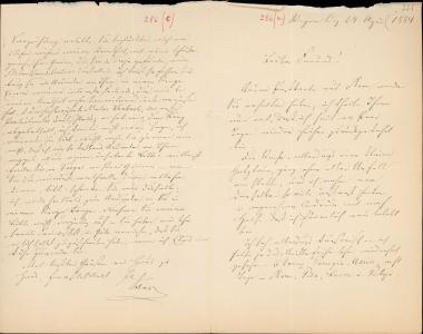 Letter sent by Schels, August to Schliemann, Heinrich, 1884