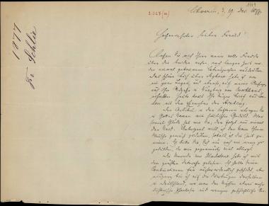 Letter sent by Schlie, Friedrich to Schliemann, Heinrich, 1877