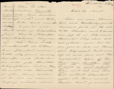 Letter sent by Sonnemann, Leopold to Schliemann, Heinrich, 1884