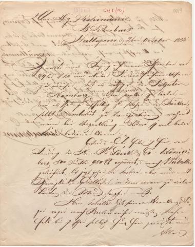 Letter sent by Lepehne, Isaac to Schliemann, Heinrich, 1855