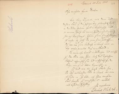 Letter sent by Hubich, Edward to Schliemann, Heinrich, 1883