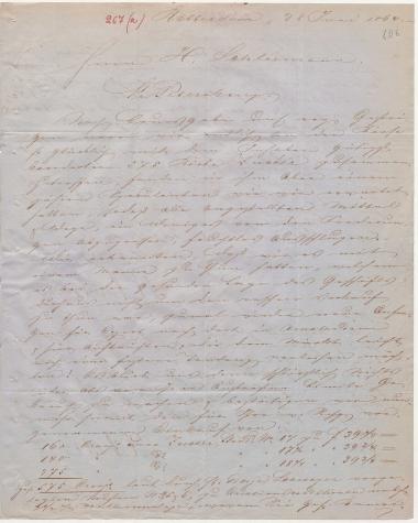 Letter sent by Monchy, M. de and Monchy, R. de to Schliemann, Heinrich, 1862