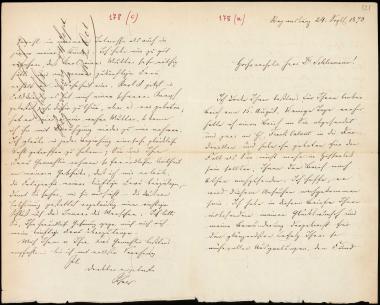 Letter sent by Schels, August to Schliemann, Heinrich, 1873