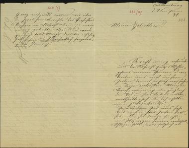 Letter sent by Schliemann, Elise to Schliemann, Heinrich, 1879