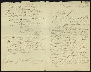 Letter sent by Maehly, Jacob to Schliemann, Heinrich, 1885