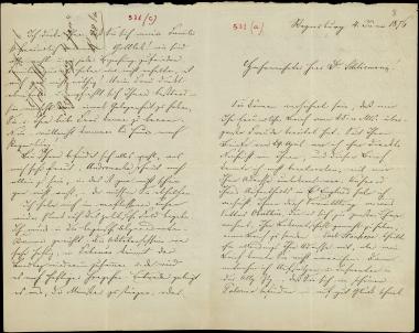 Letter sent by Schels, August to Schliemann, Heinrich, 1876