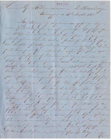 Letter sent by Segall, A. C. & Sons to Schliemann, Heinrich, 1855