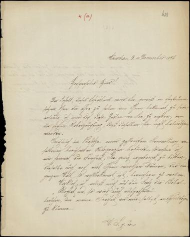 Letter sent by Bergson, Edward to Schliemann, Heinrich, 1876