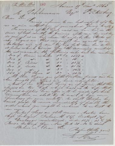 Letter sent by Meert, Edmund & Co. to Schliemann, Heinrich, 1863