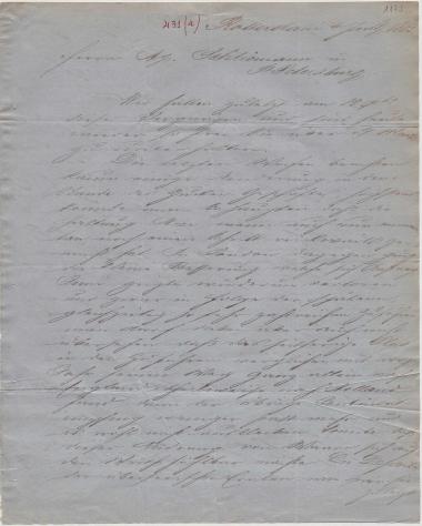 Letter sent by Hoyack, L. & Co. to Schliemann, Heinrich, 1863