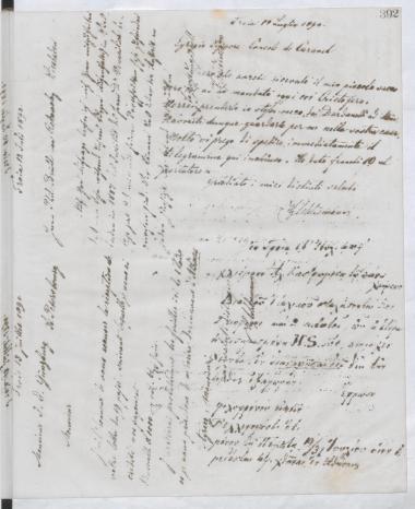 Copy of letter by Schliemann, Heinrich to Rekowsky, Phil. Bruhl, 1890