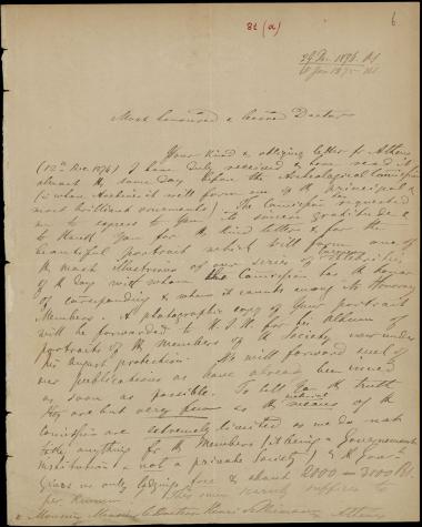 Letter sent by Bogouschevsky, Nicolas de to Schliemann, Heinrich, 1874/5