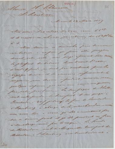 Letter sent by Coomans & Born to Schliemann, Heinrich, 1857