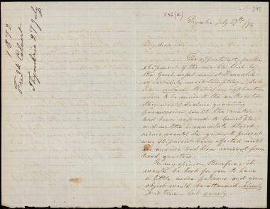 Letter sent by Calvert, Frederick W. to Schliemann, Heinrich, 1872