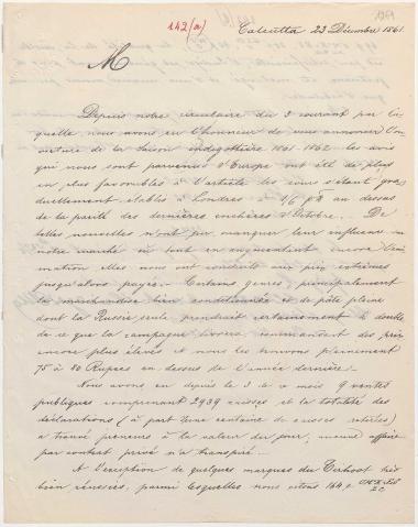 Letter sent by Wattenbach Heilgers & Co. to Schliemann, Heinrich, 1861