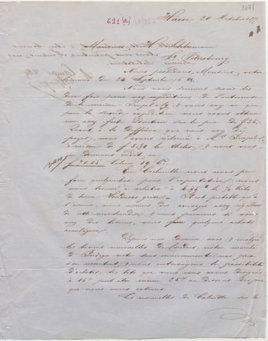 Letter sent by Langer, H. & Co. to Schliemann, Heinrich, 1855