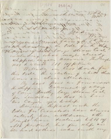Letter sent by Gray, Andrew & Co. to Schliemann, Heinrich, 1853