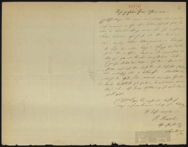 Letter sent by Hirsch, R. to Schliemann, Heinrich, 1882