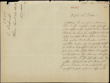 Letter sent by Siebrecht, Emil to Schliemann, Heinrich, 1874