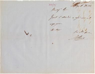 Letter sent by Rizzoli, J. to Schliemann, Heinrich, 1864