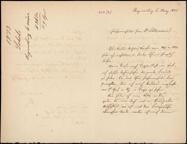 Letter sent by Schels, August to Schliemann, Heinrich, 1873