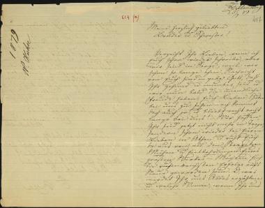 Letter sent by Kühse, Wilhelmine  and Kühse, Wilhelm to Schliemann, Heinrich 1879