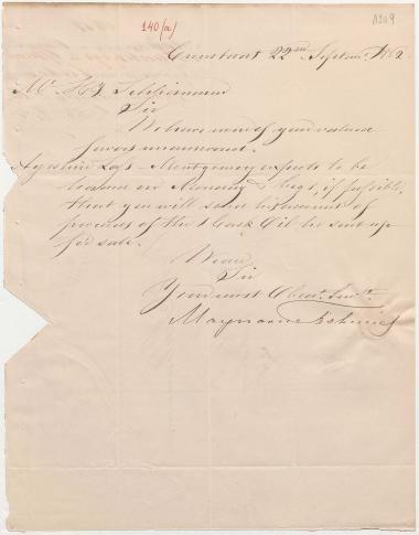Letter sent by Maynard & Fishwicks to Schliemann, Heinrich, 1862