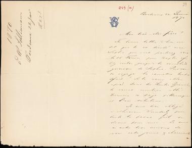Letter sent by Schliemann, Ernst Wilhelm to Schliemann, Heinrich, 1870