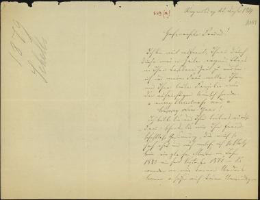 Letter sent by Schels, August to Schliemann, Heinrich, 1879