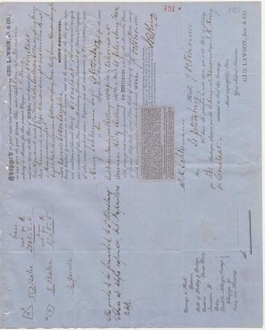 Letter sent by Lawson, G. Jr. & Co. to Schliemann, Heinrich, 1861